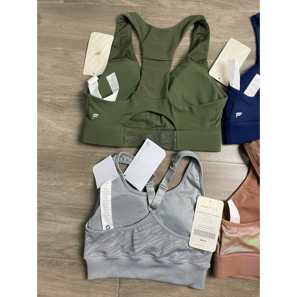 X4 Lot FABLETICS Women's Size Small Assorted Sports Bras Gym Active Train New